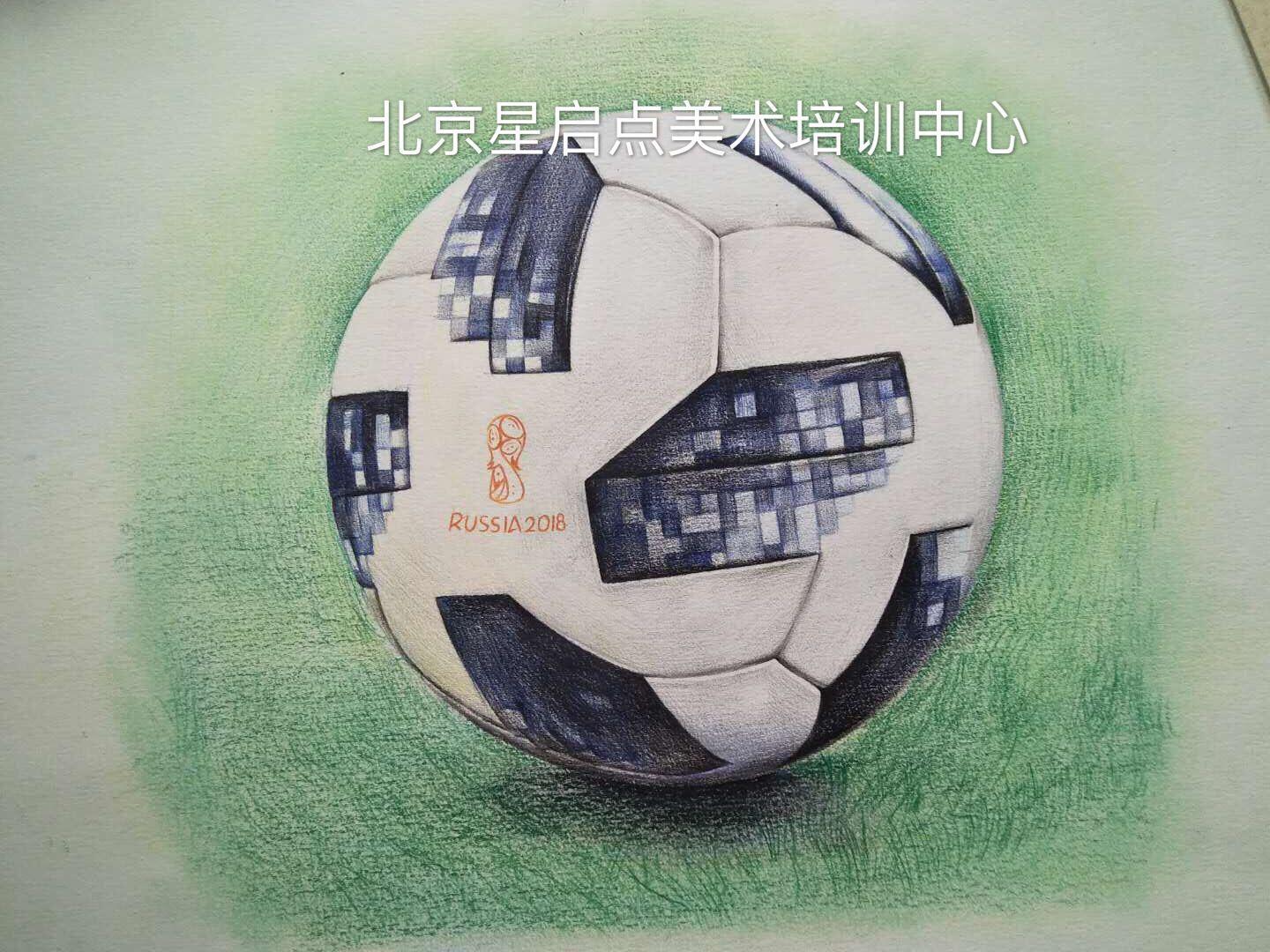 足球籃球排球皮球怎么畫呢（彩鉛教程｜2018世界杯比賽用球（TELSTAR2018））